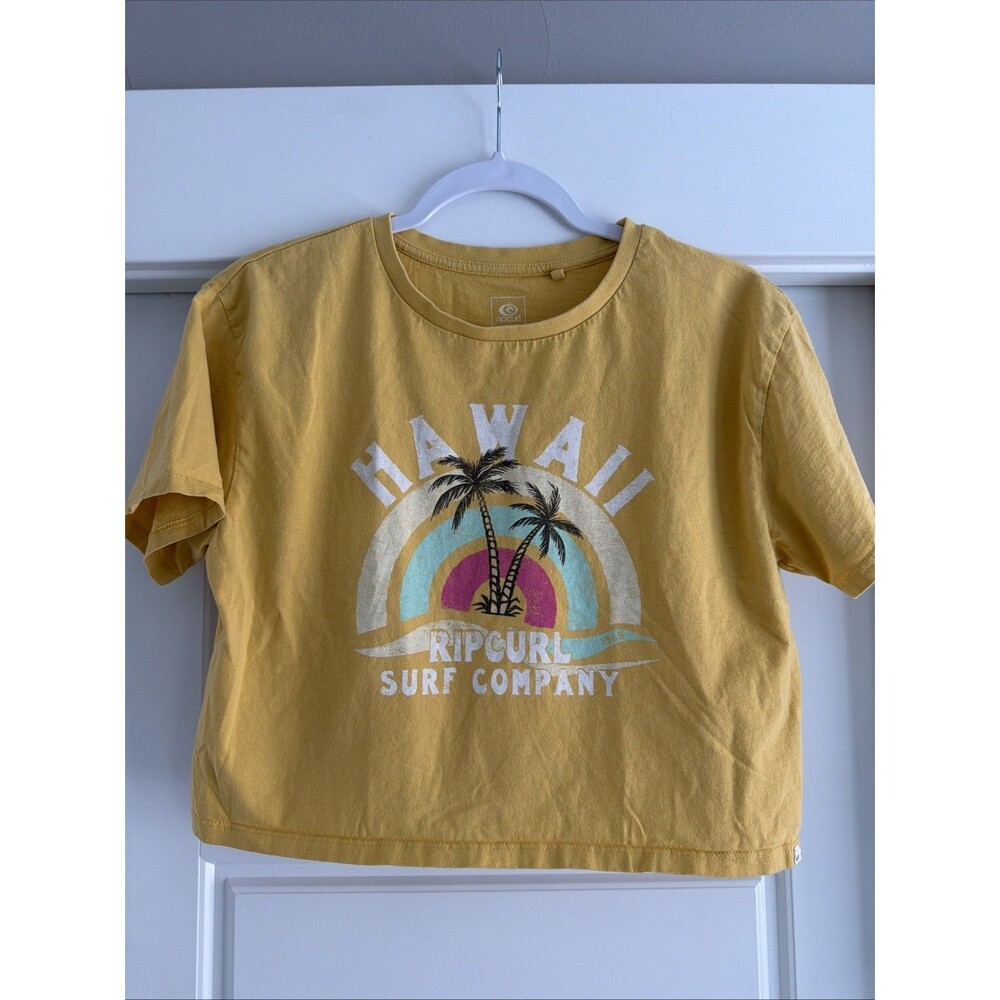 Ripcurl Hawaii Crop Tee Women’s Oversized XS In Yellow